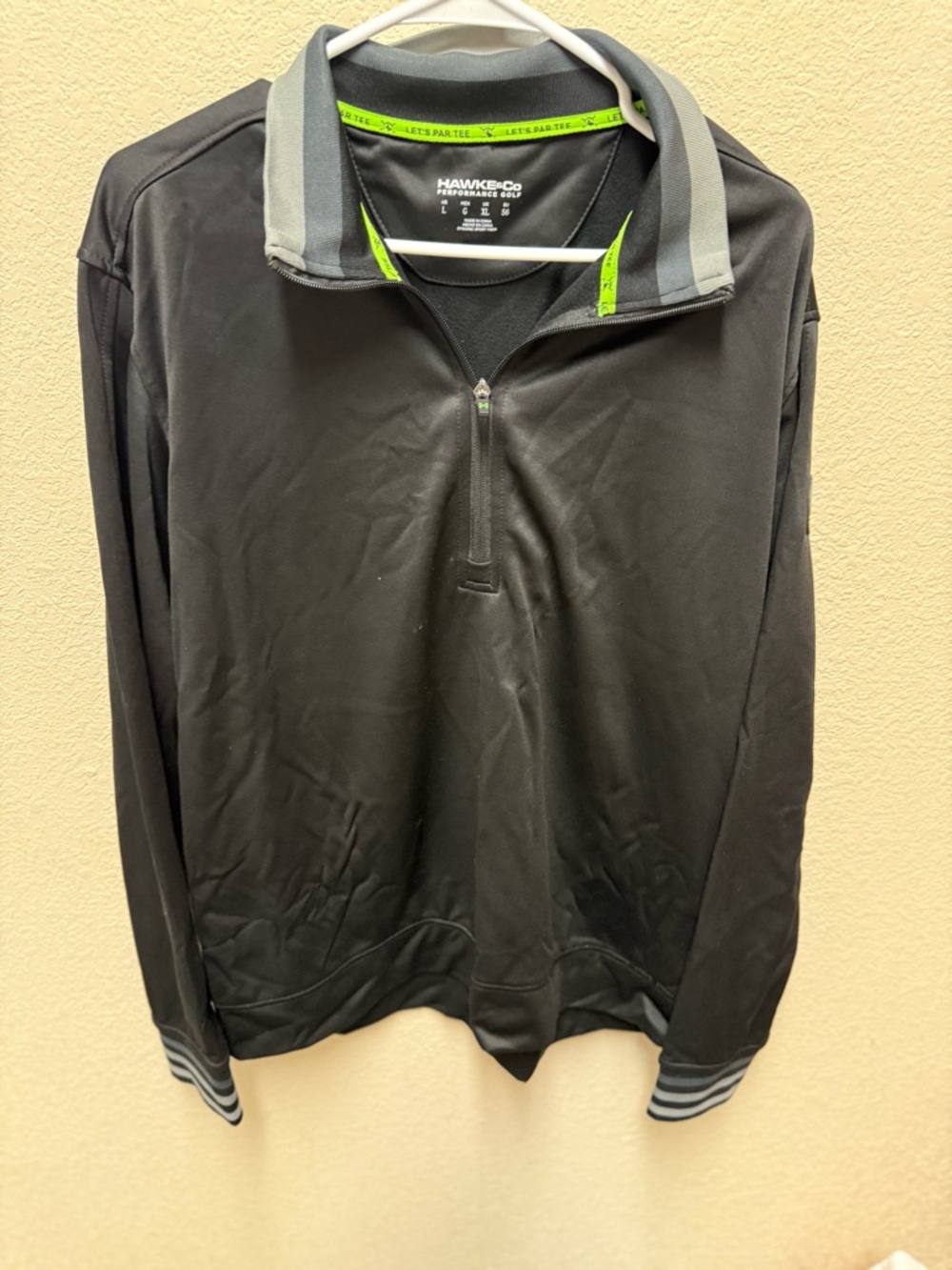 Hawke & Co Performance Golf Pullover Men's Long-sleeve Quarter-zip Shirt Size L